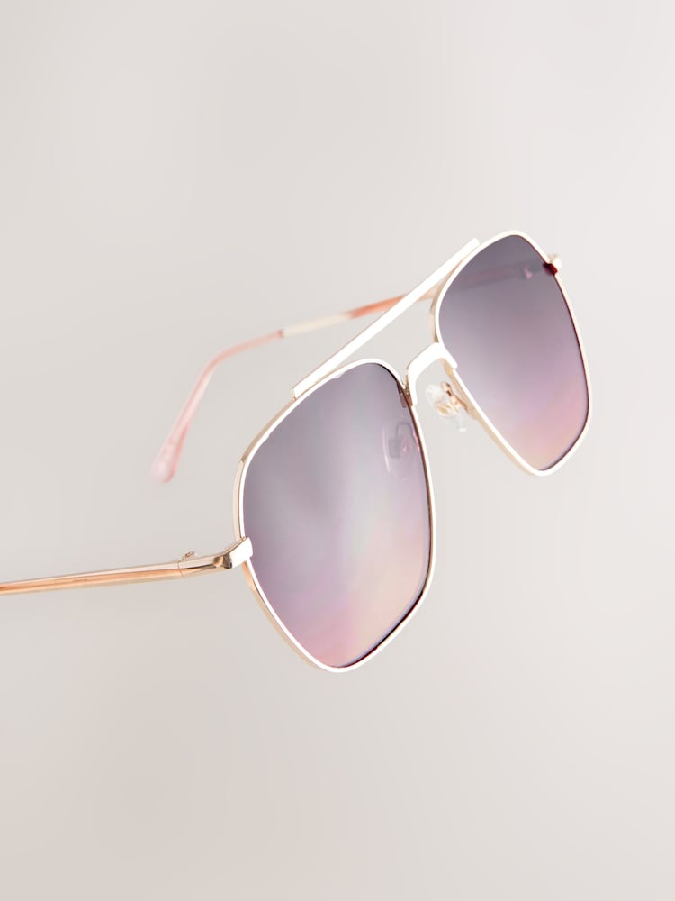 Pale Pink Aviator Style Sunglasses - Image 5 of 6