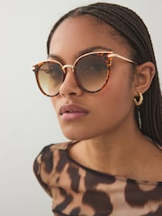 Tortoiseshell Brown Cateye Sunglasses - Image 2 of 7