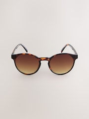 Tortoiseshell Brown Round Sunglasses - Image 5 of 7