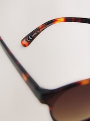 Tortoiseshell Brown Round Sunglasses - Image 8 of 8