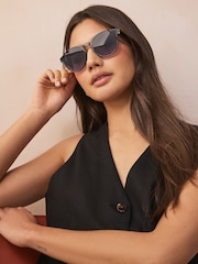 Grey Round Sunglasses - Image 1 of 5
