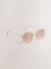 Metalizado - Tone Round Aviator Style Sunglasses - Imagen 3 de 6