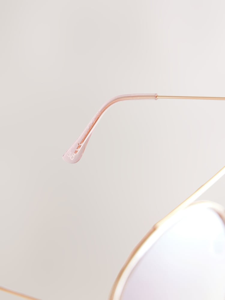 Metalizado - Tone Round Aviator Style Sunglasses - Imagen 6 de 6