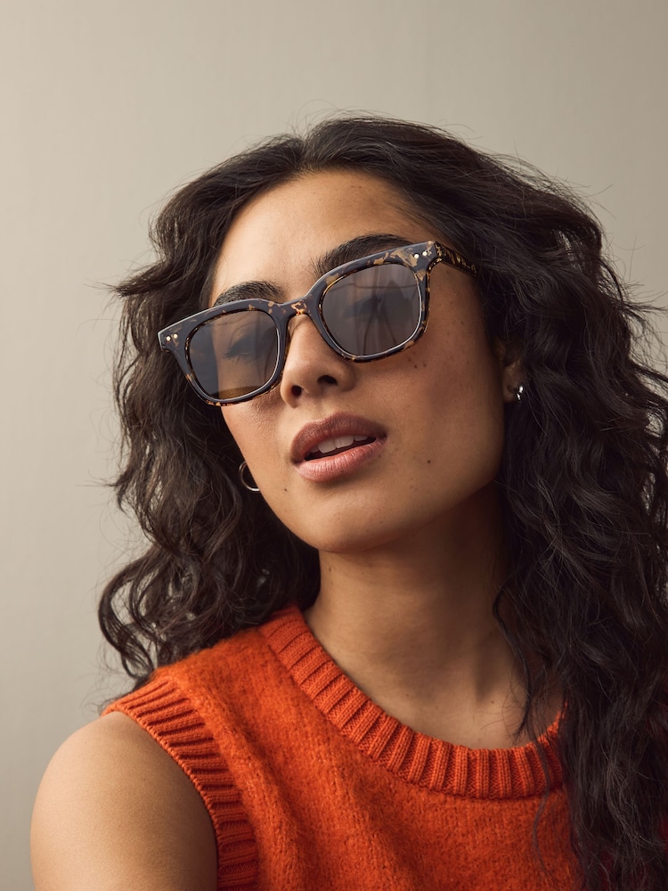 Tortoiseshell Brown Square Sunglasses - Image 1 of 5