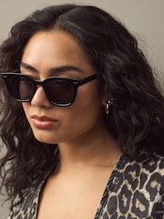 أسود - نظارة شمسية مربعة - صورة 1 من 6