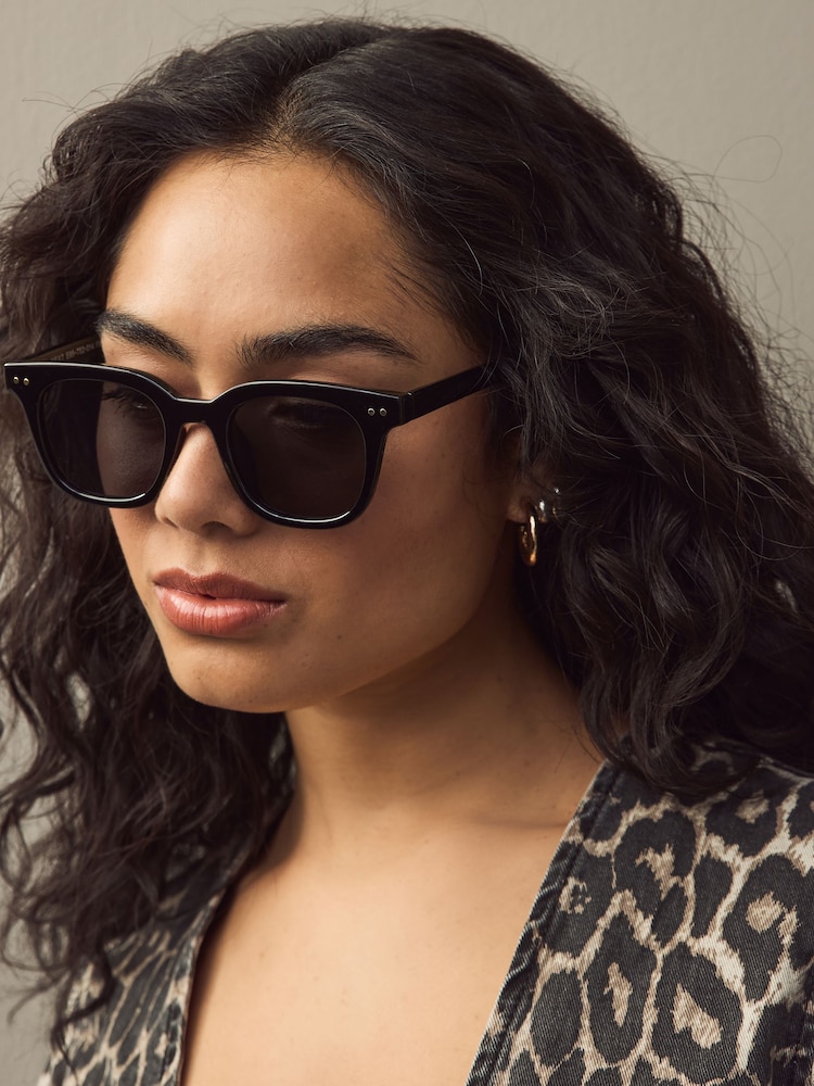 Black - Square Sunglasses - Image 1 of 6 Black - Square Sunglasses - Image 1 of 6