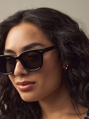 أسود - نظارة شمسية مربعة - صورة 2 من 6