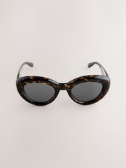 Tortoiseshell Brown Oval Sunglasses - Image 4 of 6