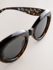 Tortoiseshell Brown Oval Sunglasses - Image 6 of 6