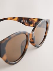 Tortoiseshell Brown Oval Sunglasses - Image 6 of 6