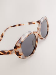 Tortoiseshell Brown Oval Cat Eye Sunglasses - Image 7 of 8