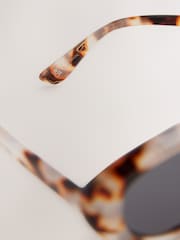 Tortoiseshell Brown Oval Cat Eye Sunglasses - Image 8 of 8