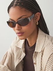 Brown Sparkle Square Sunglasses - Image 1 of 6