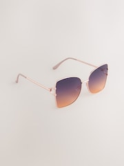 Metallic Aviator Style Ombre Sunglasses - Image 3 of 4