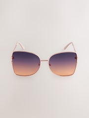 Metallic Aviator Style Ombre Sunglasses - Image 4 of 4