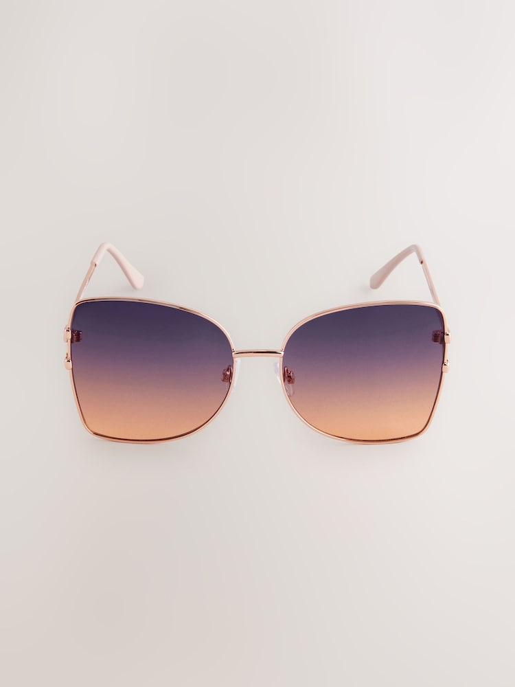 Metallic Aviator Style Ombre Sunglasses - Image 4 of 4