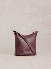 White Stuff Purple Mini Fern Leather Cross-Body Bag - Image 2 of 5