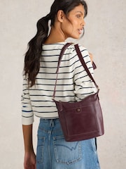 White Stuff Purple Mini Fern Leather Cross-Body Bag - Image 5 of 5
