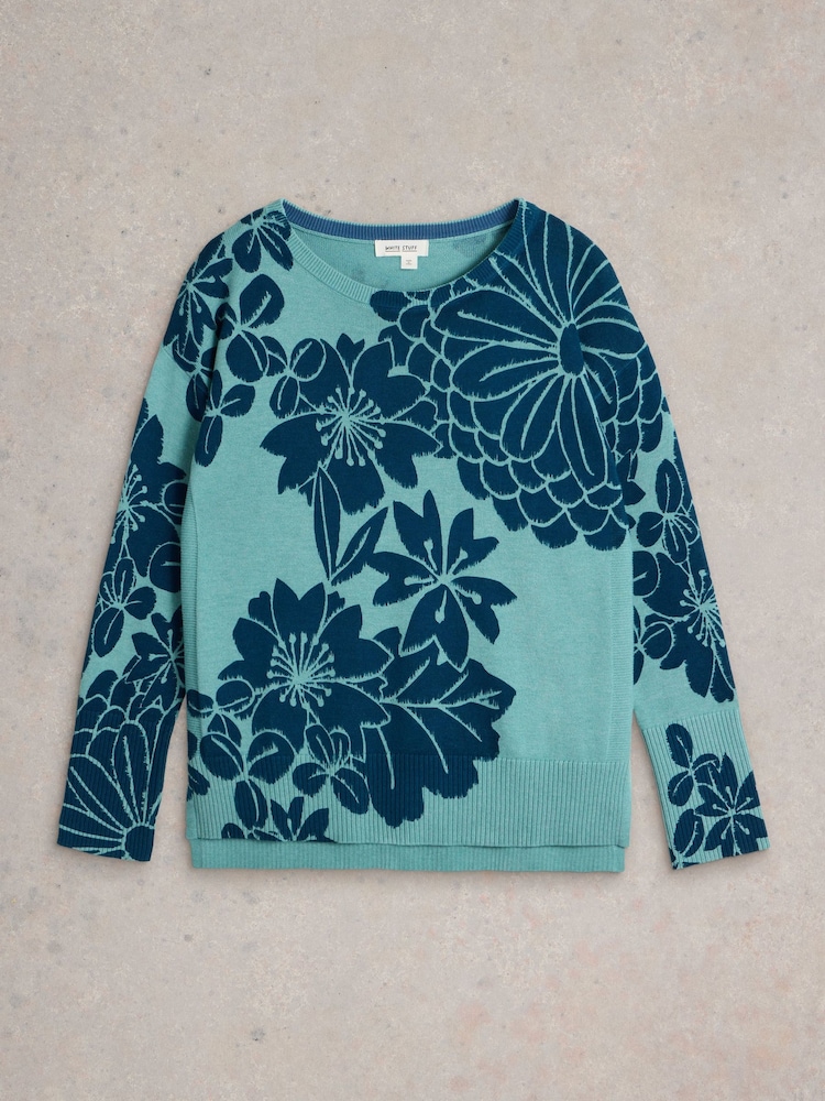 Sweat blanc et bleu » Grande Taille | Ulla Popken