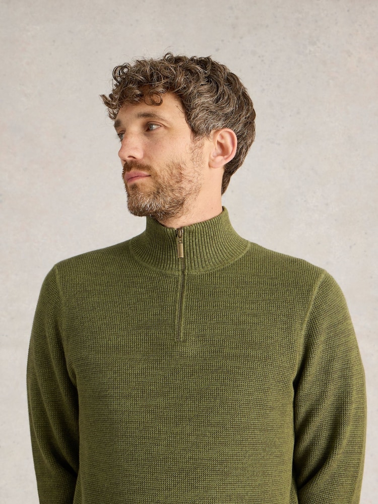 White Stuff Green Attadale Funnel Neck Jumper - Image 3 of 6