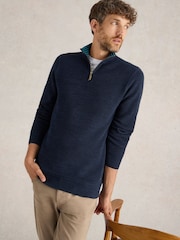 White Stuff Blue Attadale Funnel Neck Jumper - Image 1 of 6