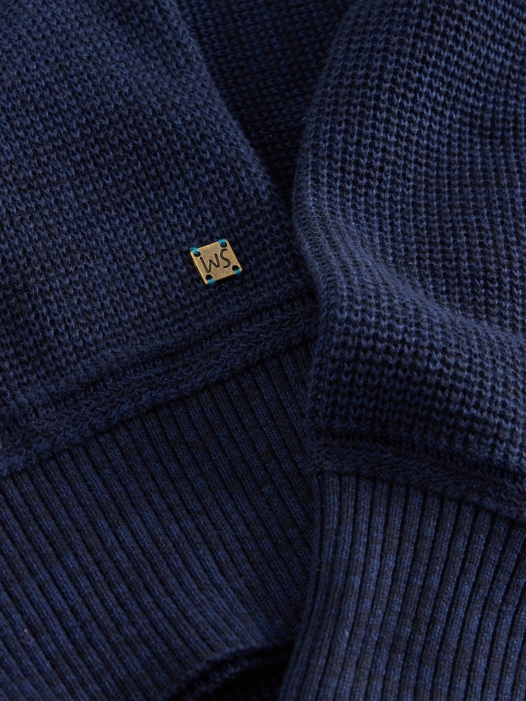 White Stuff Blue Attadale Funnel Neck Jumper - Image 6 of 6