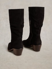White Stuff Black Azalea Suede Mid Slouch Boots - Image 3 of 4