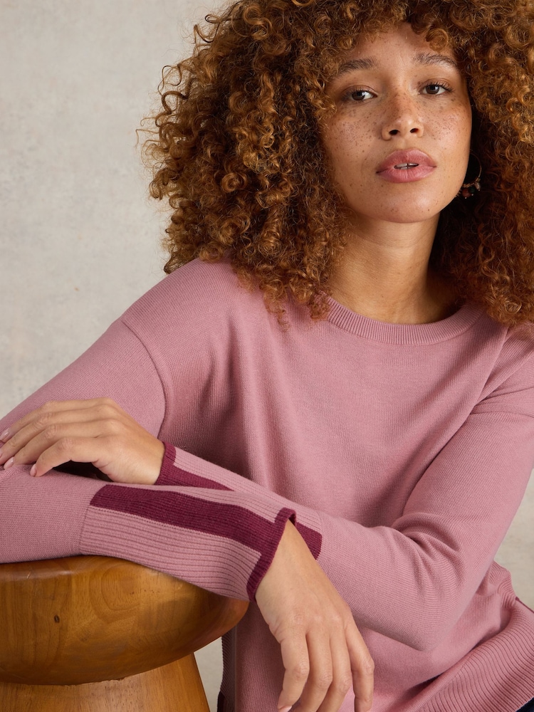 White Stuff Pink Olive Jumper - Image 4 of 6