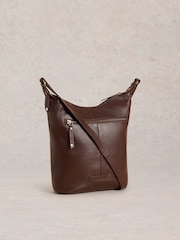 White Stuff Brown Fern Leather Cross-Body Bag - Image 2 of 6