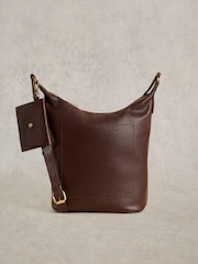 White Stuff Brown Fern Leather Cross-Body Bag - Image 3 of 6