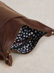 White Stuff Brown Fern Leather Cross-Body Bag - Image 4 of 6