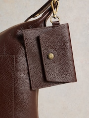 White Stuff Brown Fern Leather Cross-Body Bag - Image 5 of 6