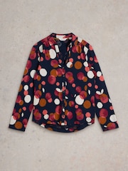 White Stuff Purple Annie Jersey 100% Cotton Shirt - Image 5 of 6