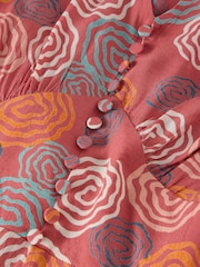 White Stuff Pink Hazel Bias Cut Dress - Image 6 of 6