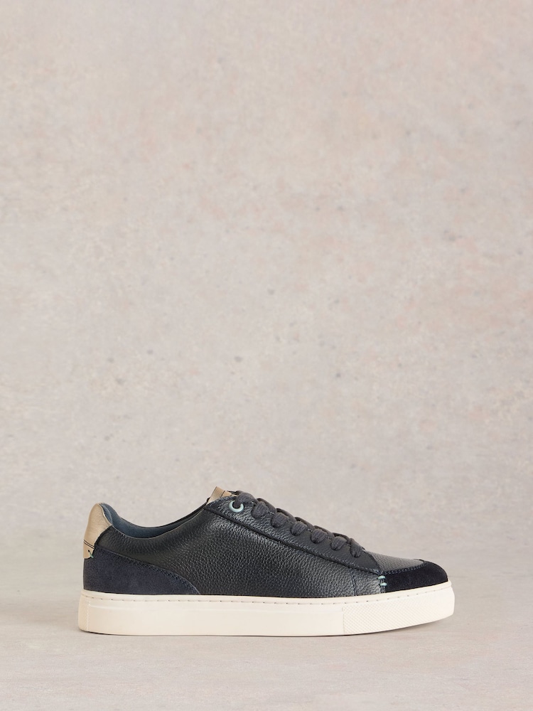White Stuff Blue Toni Leather Trainers - Image 1 of 4