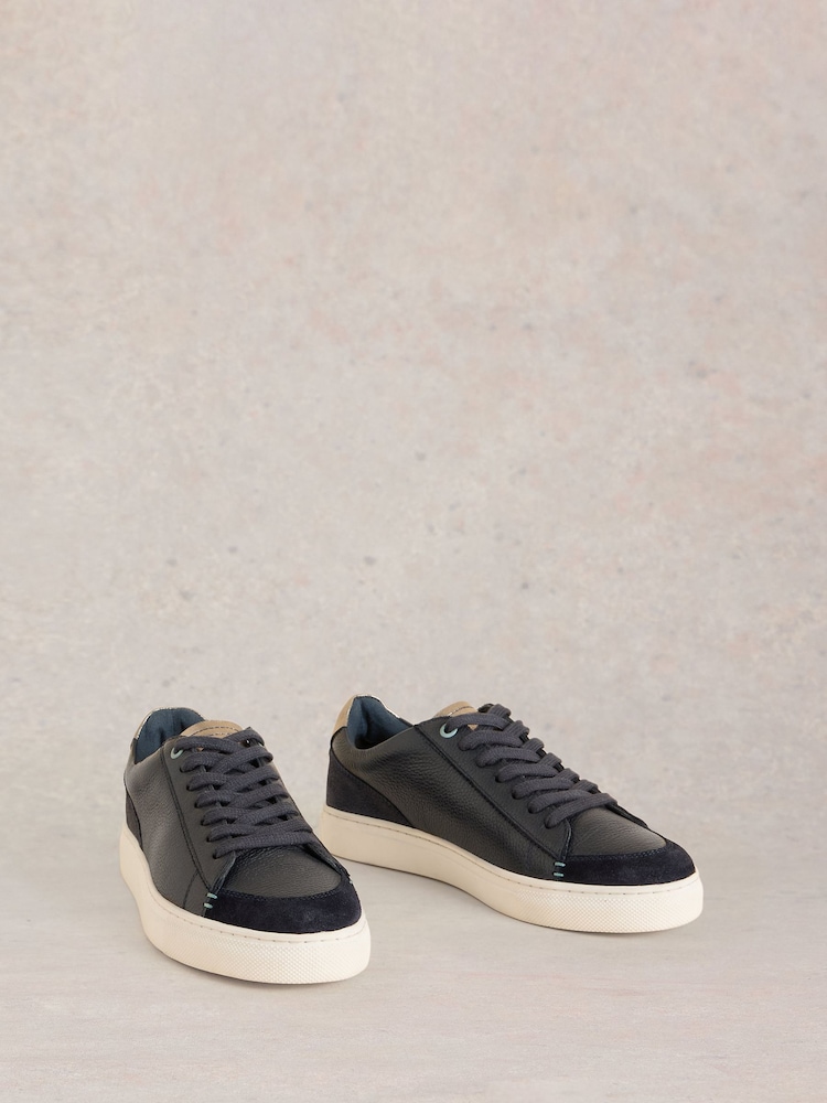 White Stuff Blue Toni Leather Trainers - Image 2 of 4