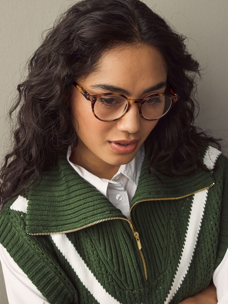 Tortoiseshell Brown Round Ready to Wear Reading Glasses - Image 1 of 6