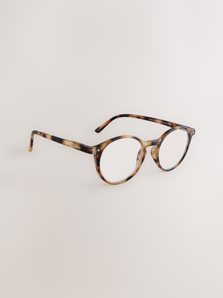 Buy Tortoiseshell Brown Round Ready to Wear Reading Glasses from