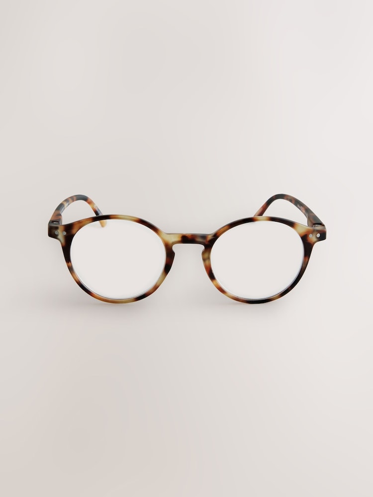 Buy Tortoiseshell Brown Round Ready to Wear Reading Glasses from