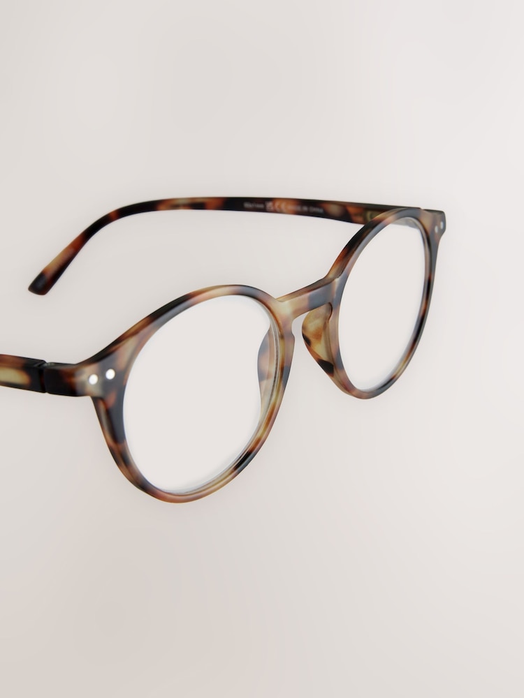 Buy Tortoiseshell Brown Round Ready to Wear Reading Glasses from