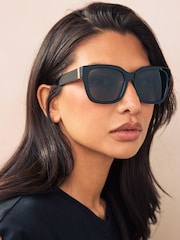 Черный - Acetate Square Sunglasses - Image 1 of 6