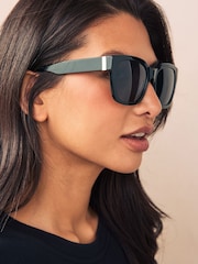 Черный - Acetate Square Sunglasses - Image 2 of 6