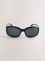 Black Arm Detail Square Sunglasses - Image 4 of 6