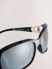 Black Arm Detail Square Sunglasses - Image 6 of 6