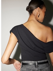 River Island Black Drape Shoulder Top - Image 3 of 4