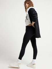 River Island Black High Rise 100% Cotton Leggings 2 Pack - Image 4 of 4