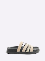 River Island Brown Cut-Out Footbed Sandals - Image 1 of 5