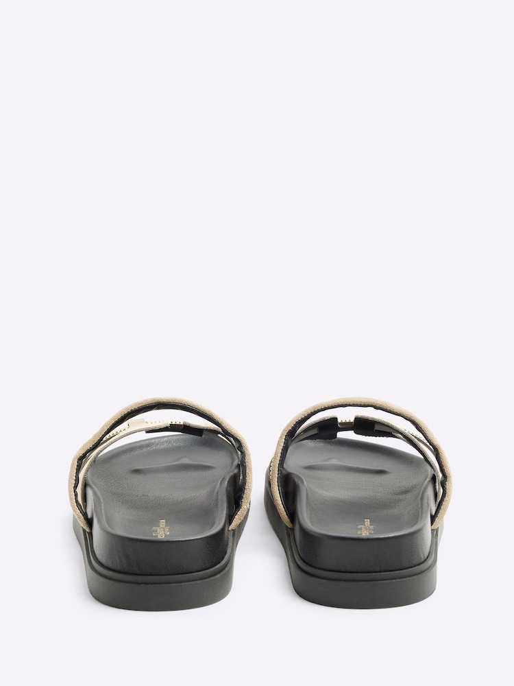 River Island Brown Cut-Out Footbed Sandals - Image 2 of 5