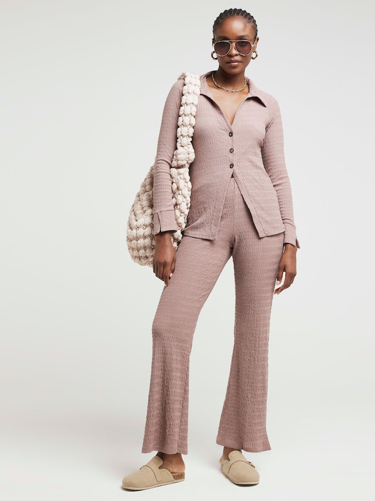 River Island Brown Textured Shirt - Image 1 of 4