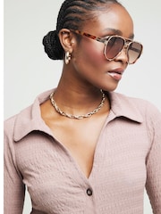 River Island Brown Textured Shirt - Image 3 of 4